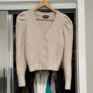 Express Cream Textured Cardigan